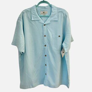 Island Shores Vintage Collared Short Sleeve Button Up Shirt - Blue Mens XXL-NWT